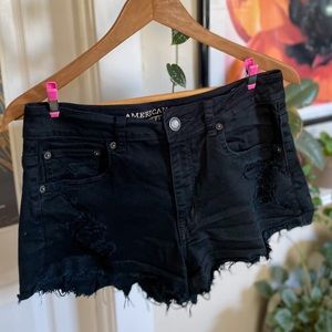 American Eagle Black Jean Cut off Shorts